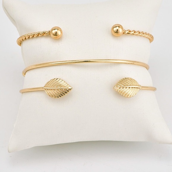Gold Cuff Bracelet Trio - Picture 4 of 4
